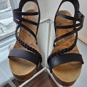 Blowfish Black Braided Strap Wedges